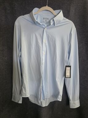 Rhone Men’s Light Blue Dress Shirt - Classic Button-Down